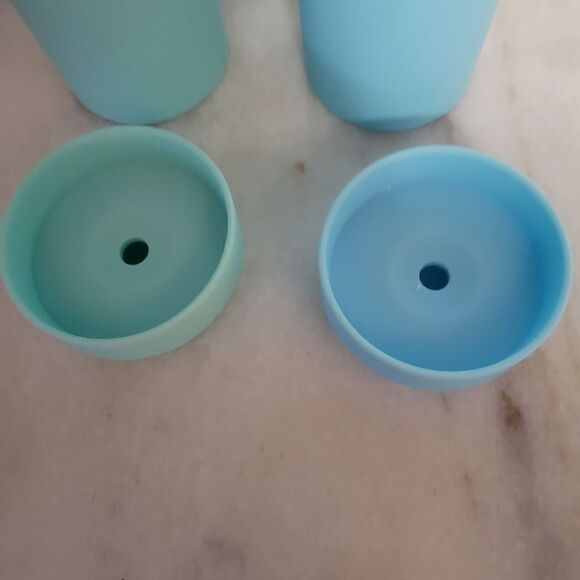 NEW STRATA Acrylic Tumbler Matte Pastel Blue & Green 16oz Set of 2 - Picture 4 of 9